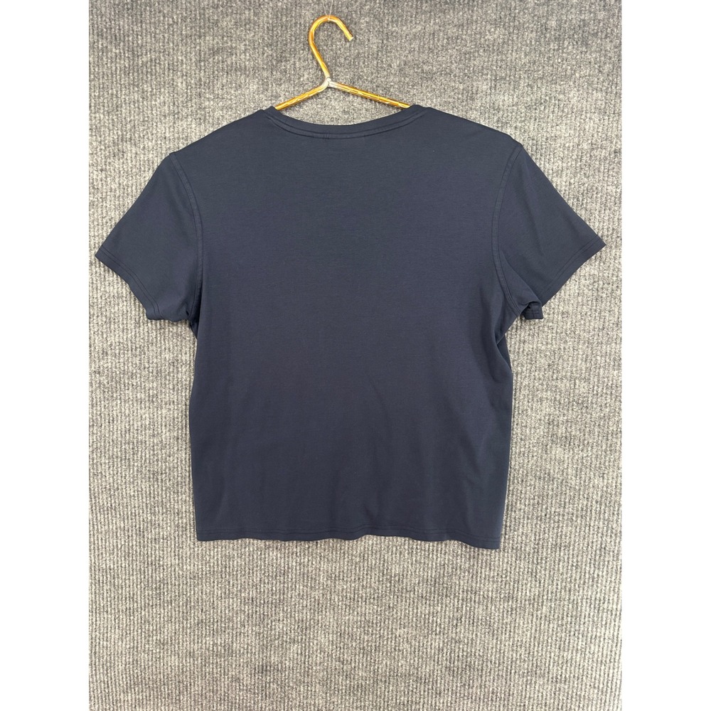 Murano T-Shirt Men XL Navy Blue Excellent Liquid Luxury Slim Fit Graphic Stripe - Picture 8 of 9